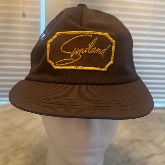 Vintage NEW Suniland Furniture Houston Truckers Hat Cap Brown Unworn Small - Picture 3 of 16